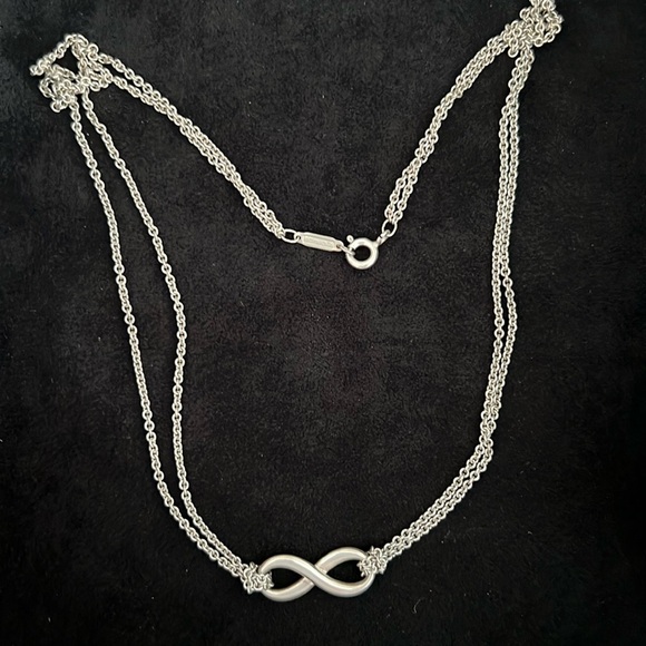 Tiffany & Co. Sterling Silver Double Chain Infinity Necklace - Picture 3 of 3